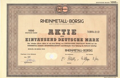 Rheinmetall share as of 1955
