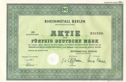 Rheinmetall-Aktie von 1967